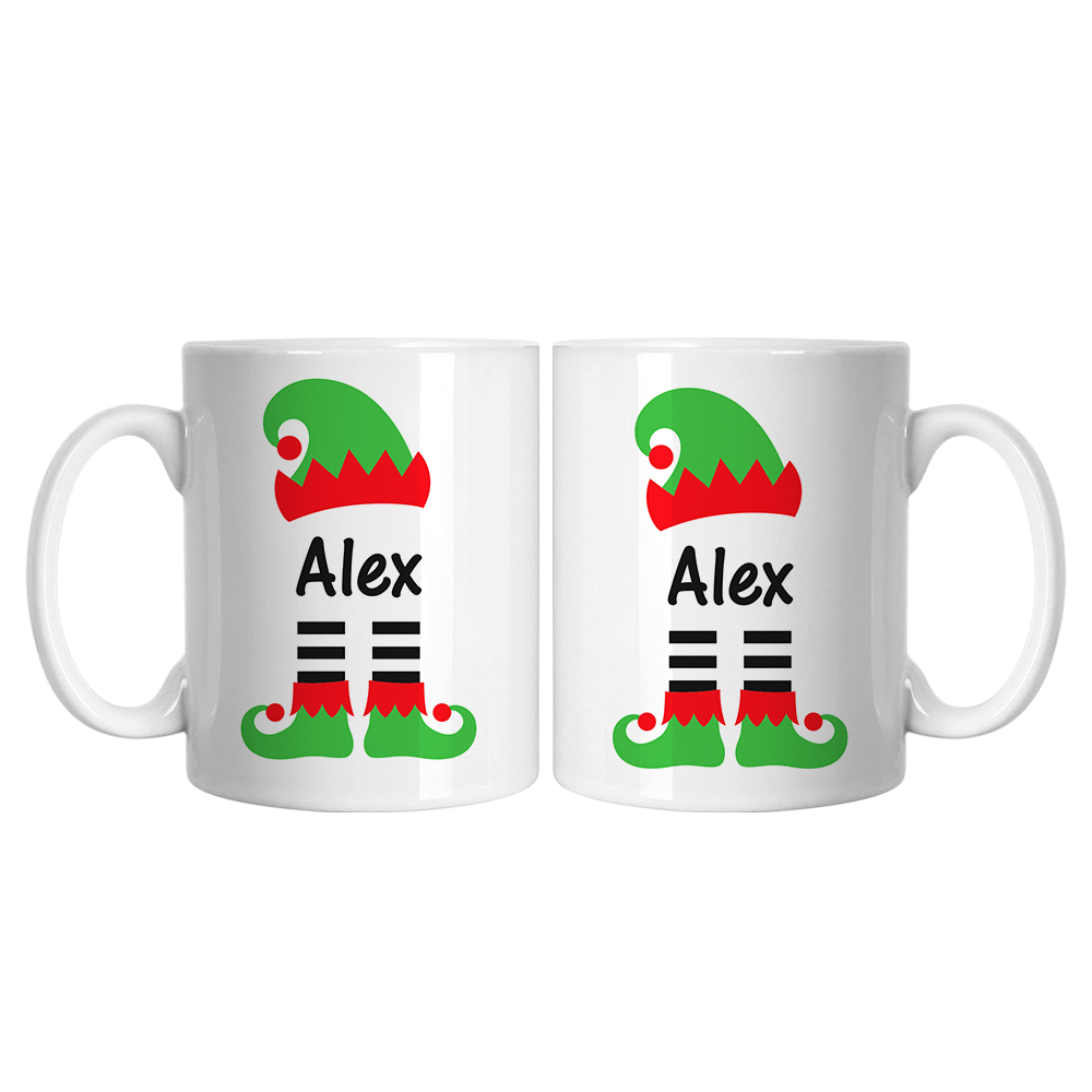 Personalized Elf Gnomes Santa Christmas Name Mug 11oz 15oz cup