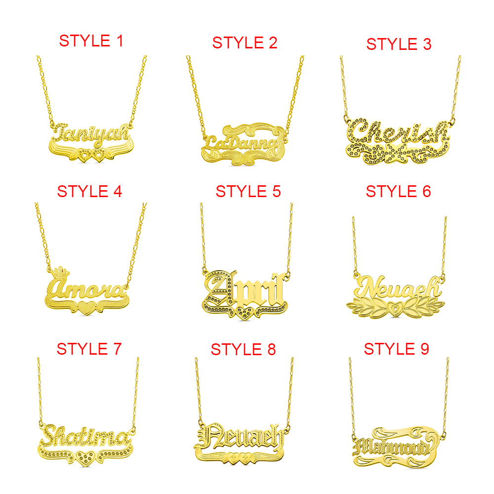 Personalized Single Name Plated Necklace Brass