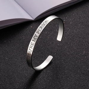 Personalized Cuff Bangle Bracelet Special Gift Stainless Steel