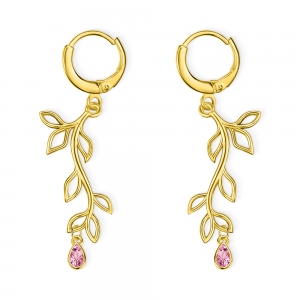 Custom Family Tree Branch Birthstone Earrings