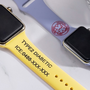 Customized Medical Alert Apple Watch Band with Sign not Required