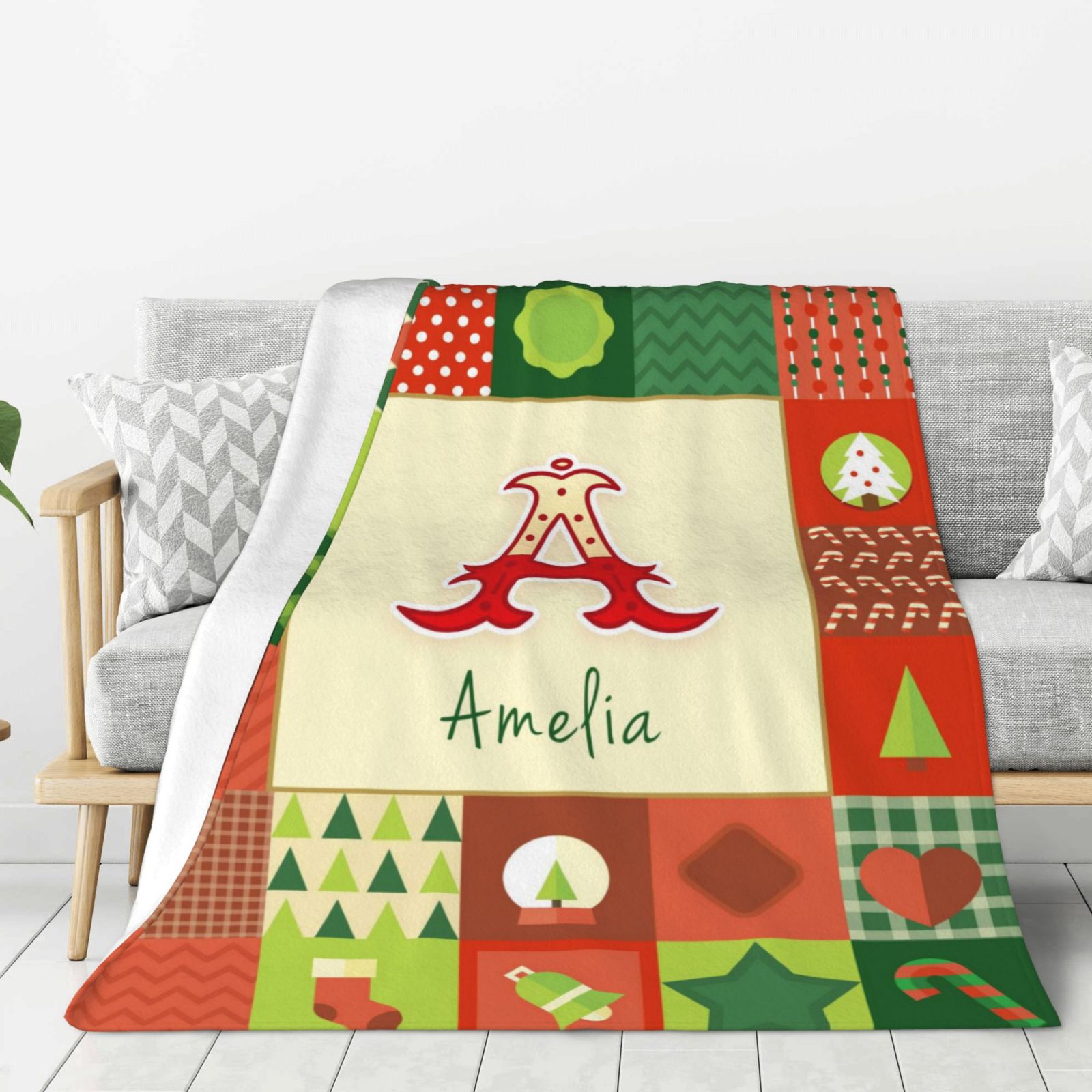 Personalized Christmas Blanket Multi Size Name Blanket Family Blanket Gifts Idea