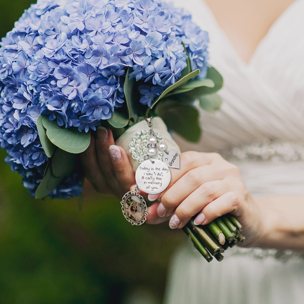 Customized Photo Charm for Bridal Memorial Bouquet