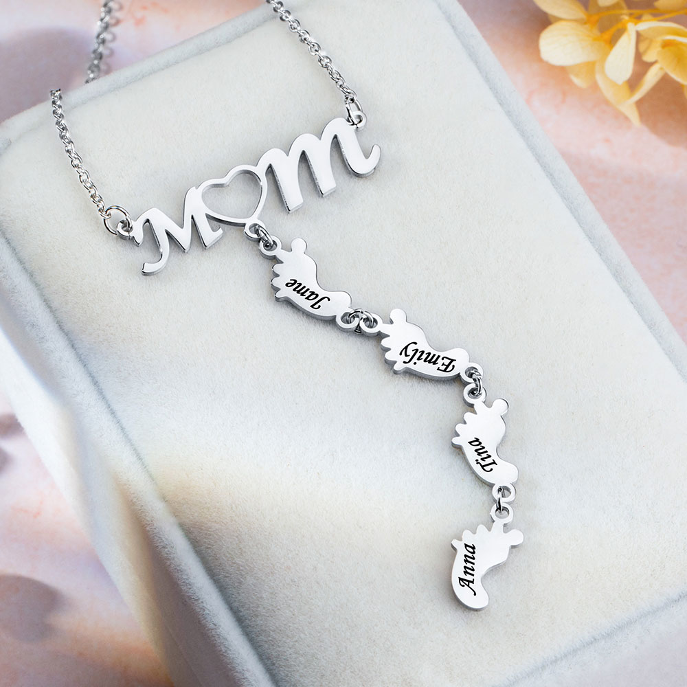 Custom-Made New Mom Necklace with Baby Feet