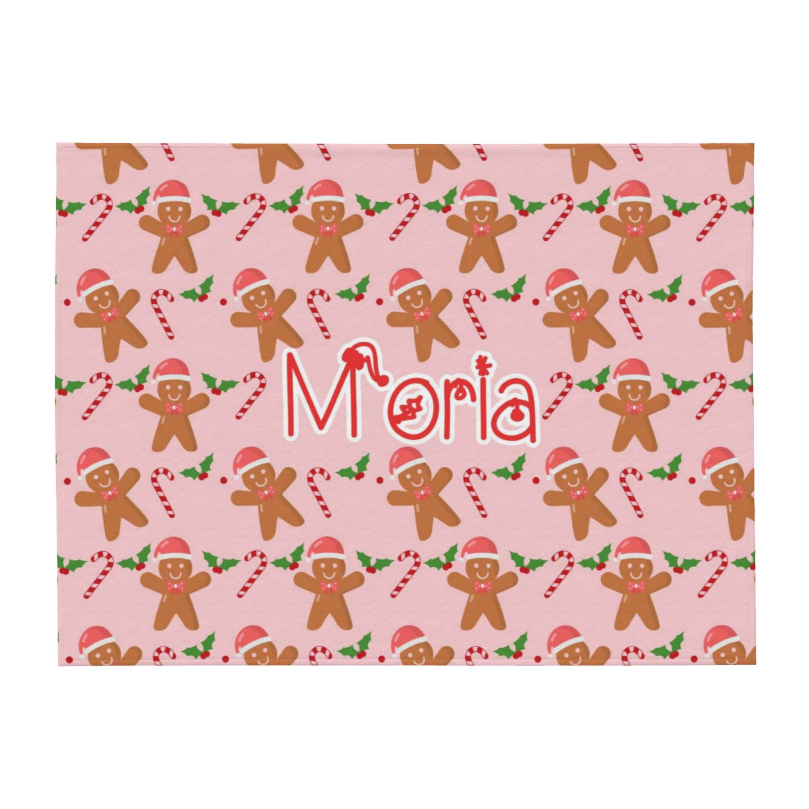 Personalized Name Blankets, Christmas Blankets,Gingerbread Man blanket,Soft and Plush Flannel Blanket Gift