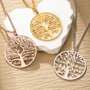 Personalized Family Tree Named Necklace