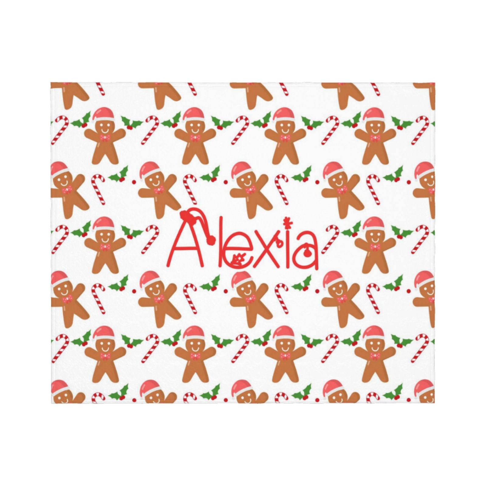 Personalized Name Blankets, Christmas Blankets,Gingerbread Man blanket,Soft and Plush Flannel Blanket Gift