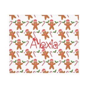 Personalized Name Blankets, Christmas Blankets,Gingerbread Man blanket,Soft and Plush Flannel Blanket Gift