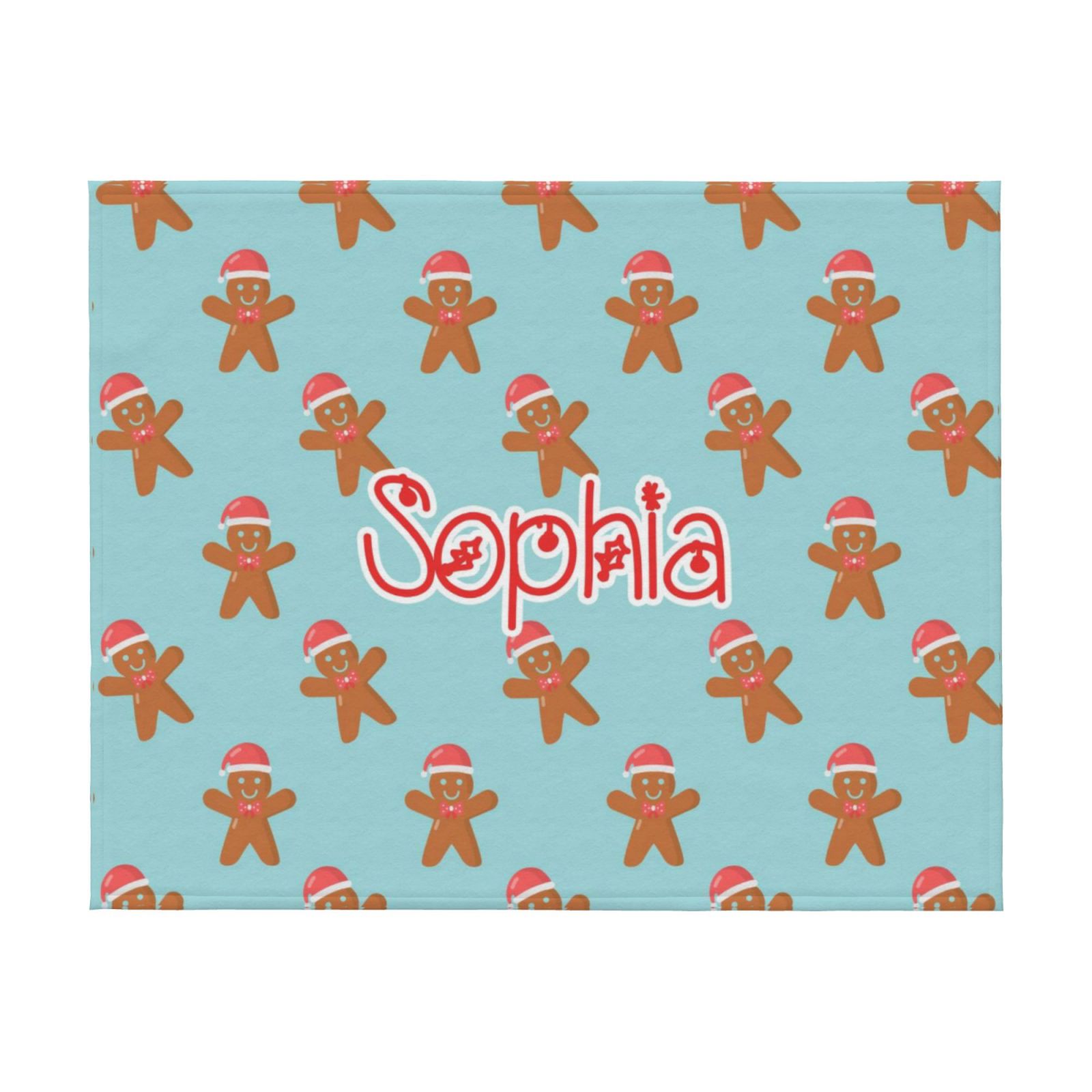 Personalized Name Blankets, Christmas Blankets,Gingerbread Man blanket,Soft and Plush Flannel Blanket Gift