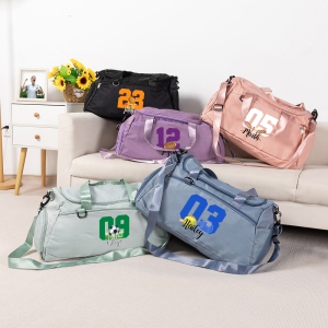 Custom Name & Number Ball Games Gym Equipment Bag, Woman's Waterproof Travel Duffel Bag for Workout & Camping, Gift for Player/Teammate/Sports Lover