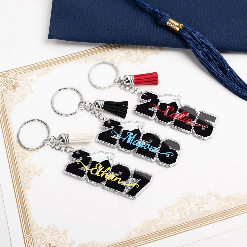 Personalized Tassel Keychain Graduation Gift 2025