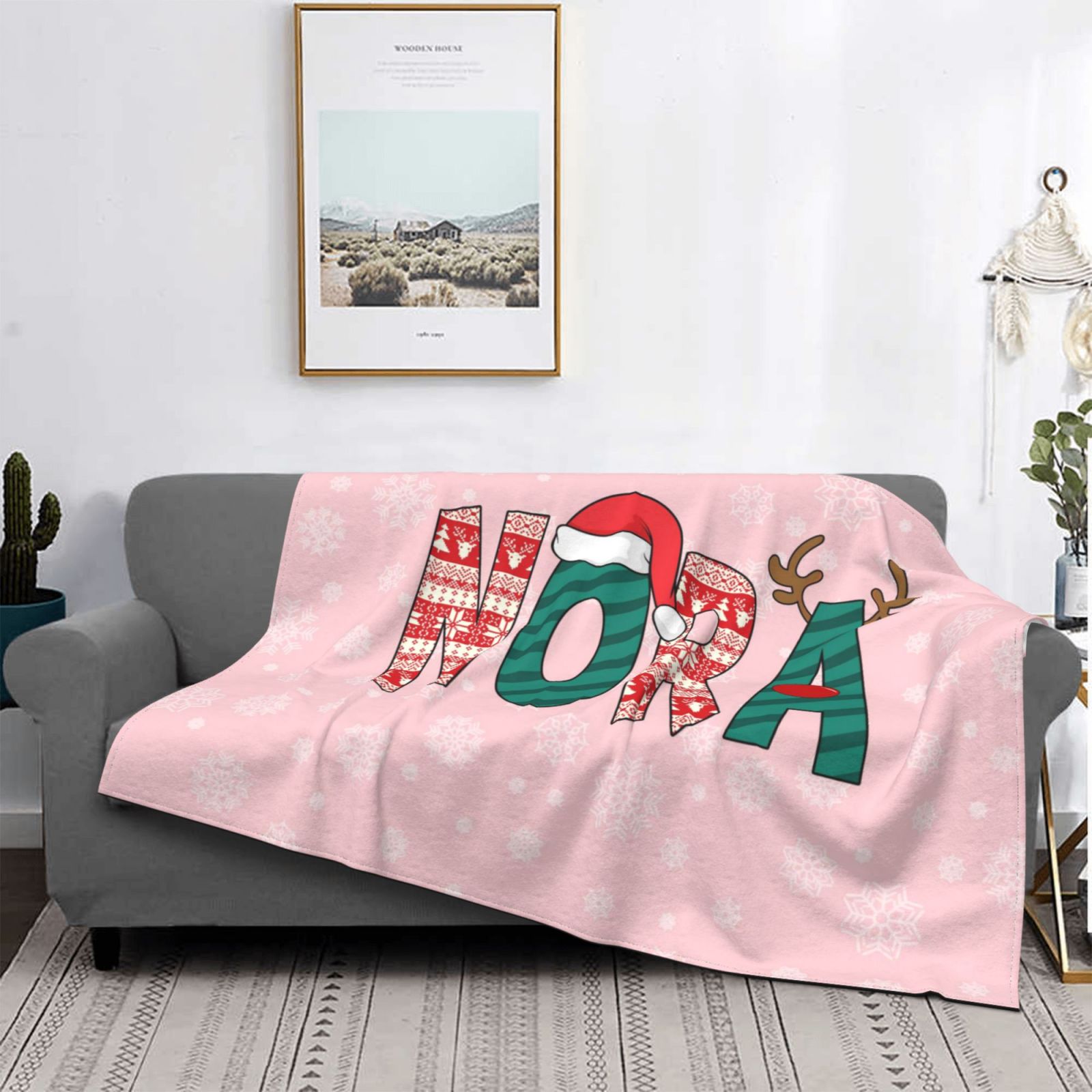 Personalized Blanket for Kids Customizable Name Blanket Custom Flannel Multi Size Blanket Gift for Birthday Christmas