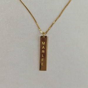 Personalized Vertical Tag Name Bar Necklace