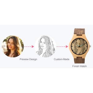 Men/Women Customized Photo Bamboo Wood Watch