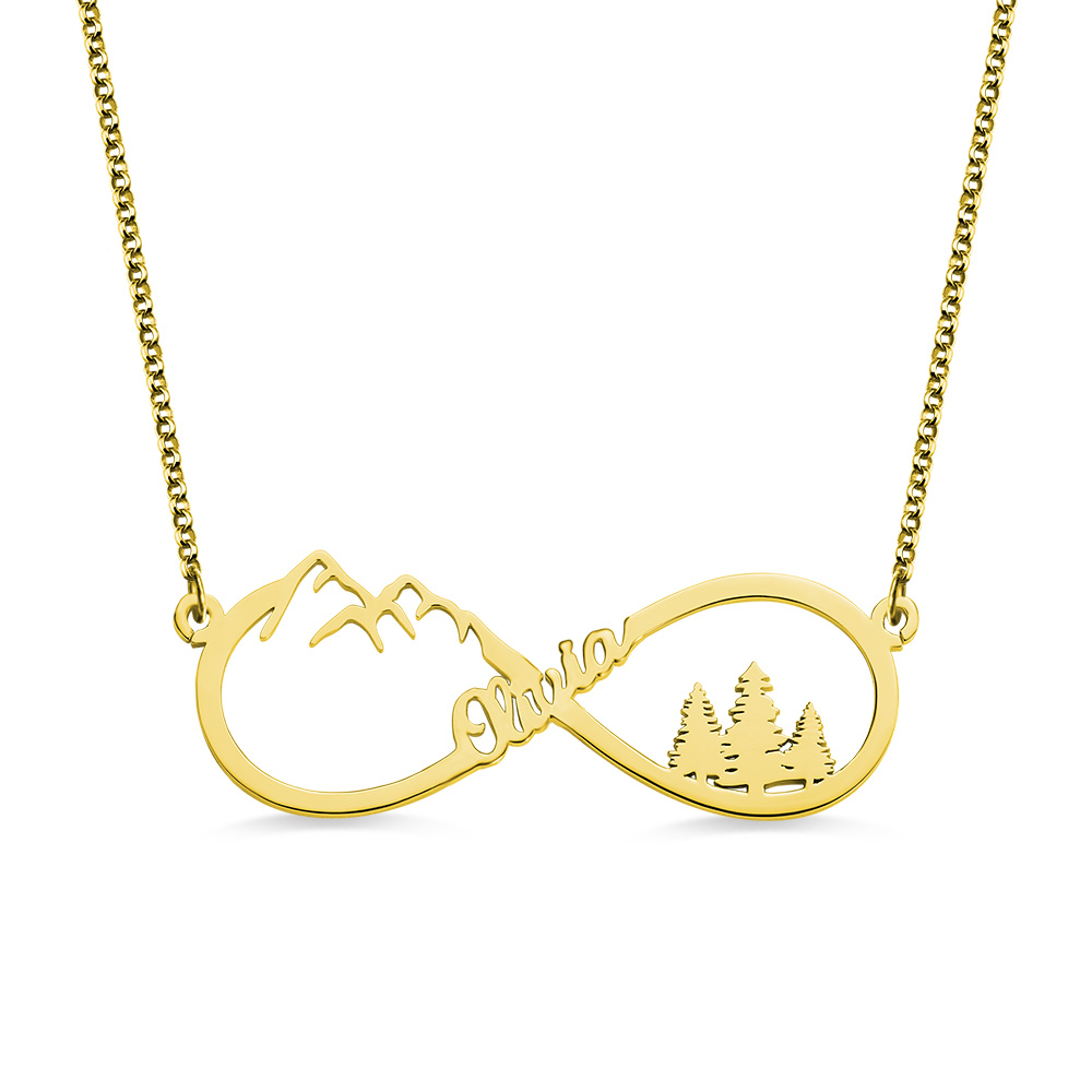 Mountain Infinity Name Necklace