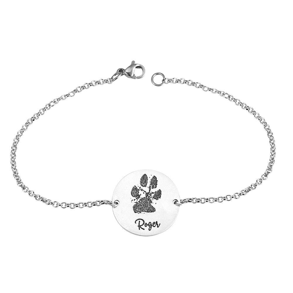 Personalized Custom Dog Paw Tag Bracelet