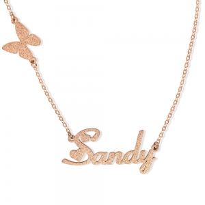 Personalize Name Necklace Butterfly Stainless Steel