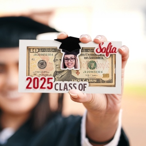 Personalized Portrait Graduation Money Holder Class of 2025, Custom Graduation Hat Cash Holder with Tassel, Graduation Gift for Graduate/College/Class