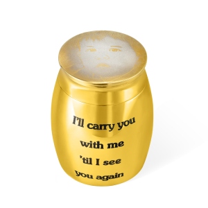 Custom Mini Urn for Human Ashes with Photo & Message, Personalized Photo Cremation Jewelry Keepsake, Memorial Gift