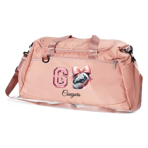 Custom Name Pink Bow Disco Ball Theme Duffle Bag, Waterproof Large Capacity Travel Overnight Bag, Christmas/Birthday Gift for Team/Coach/Sports Lovers