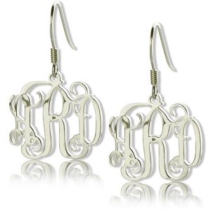 Personalized Sterling Silver Monogram Earrings