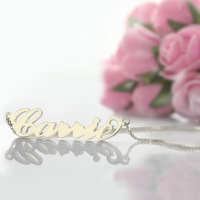 Personalized Carrie Name Necklace Silver - Box Chain
