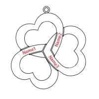 Personalized Triple Hearts Necklace in Silver