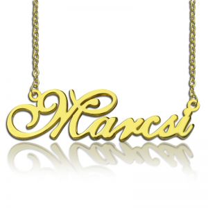 Personalized Lovely Nameplate Necklace 18K Gold Plated