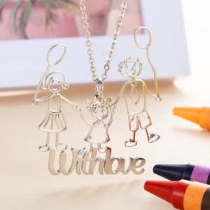 Personalized Graffiti Photo Painting Necklace Stainless Steel