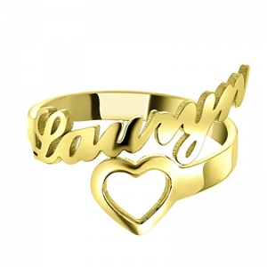 Personalized Name Ring with Heart Custom Ring with Love