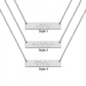 "God is greater than the highs and lows" Personalized Bar Necklace