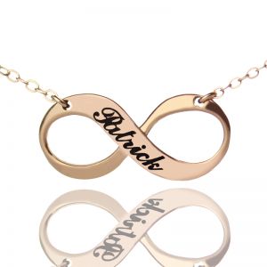 Rose Gold Engraved Infinity Necklace