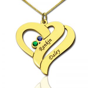 Two Hearts Forever One Love Necklace 18k Gold Plated