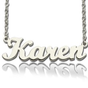 Personalized Script Name Necklace Sterling Silver