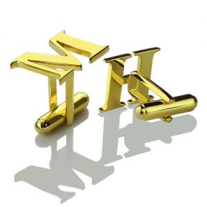 Best Initial Cufflinks 18k Gold Plated