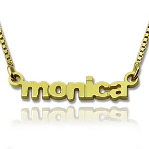 Personalized Small Lowercase Name Necklace in Gold