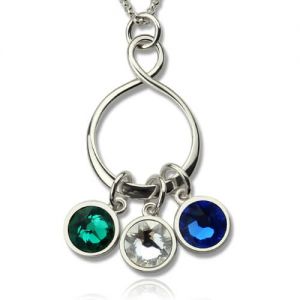 Personalized Birthstone Infinity Charm Necklace