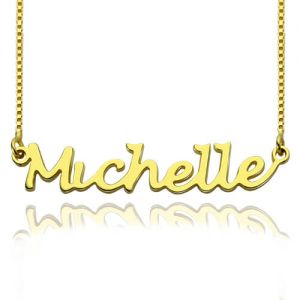 Recognizable HandWriting Name Necklace 18K Gold Plate