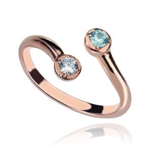 Dual Drops Birthstone Ring Rose Gold