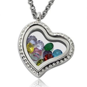 Stainless Steel Birthstone Floating Locket for Mom