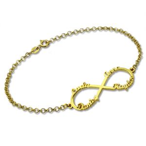 Personalized Infinity Four Names Bracelet In Gold