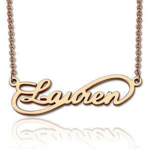 Unique Infinity Style Name Necklace In Rose Gold