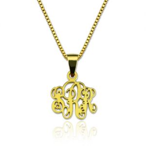 Personalized XS Monogram Necklace Gold Plated Silver