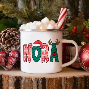 Personalized Enamel Christmas Mug Hot Chocolate Name Mug Gift for Kids cup