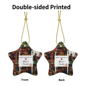 Personalized Star-shaped Christmas Photo Ceramic Ornament