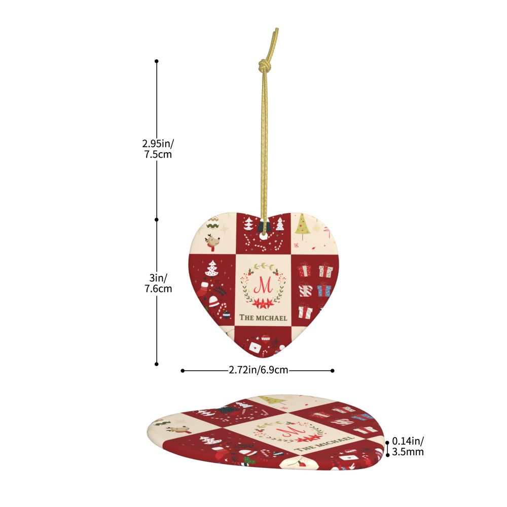 Personalized Star-shaped Christmas Photo Ceramic Ornament