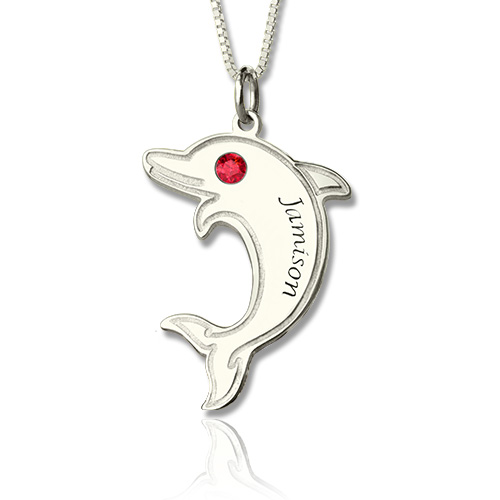 dolphin birthstone necklace