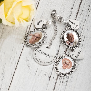 Customized Photo Charm for Bridal Memorial Bouquet