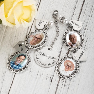 Customized Photo Charm for Bridal Memorial Bouquet