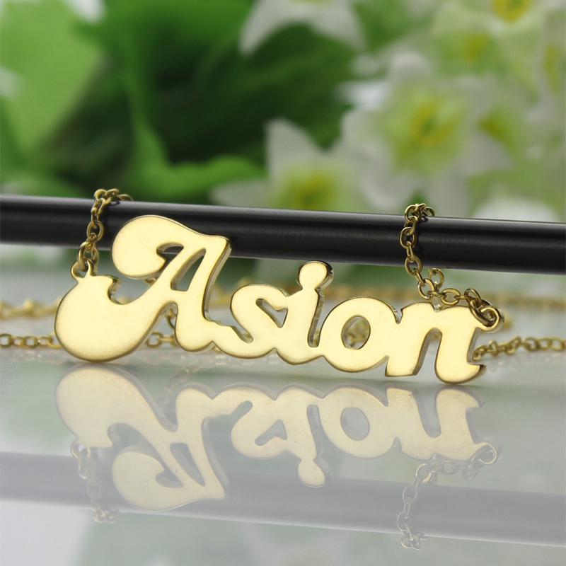 18K Gold NamePlate Necklace